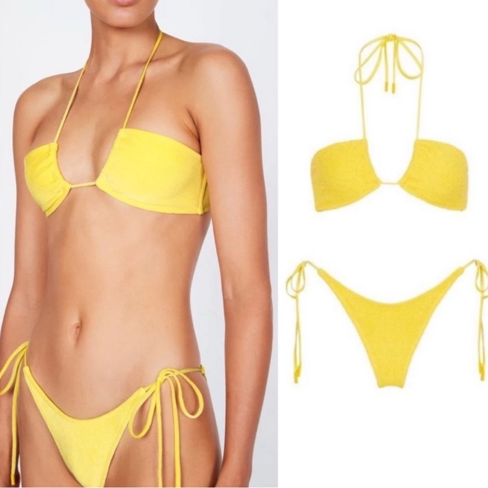 Triangl bathingsuit size XS for both top and bottoms. Yellow.